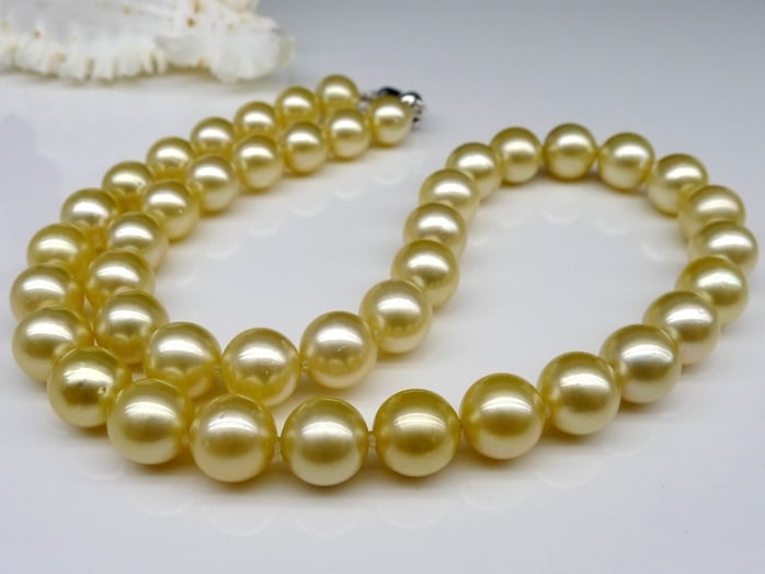 8-11 mm Golden South Sea Pearl Necklace