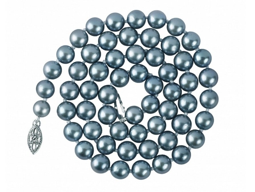 6.5-7 mm Black Akoya Pearl Strands 14K Gold Clasp