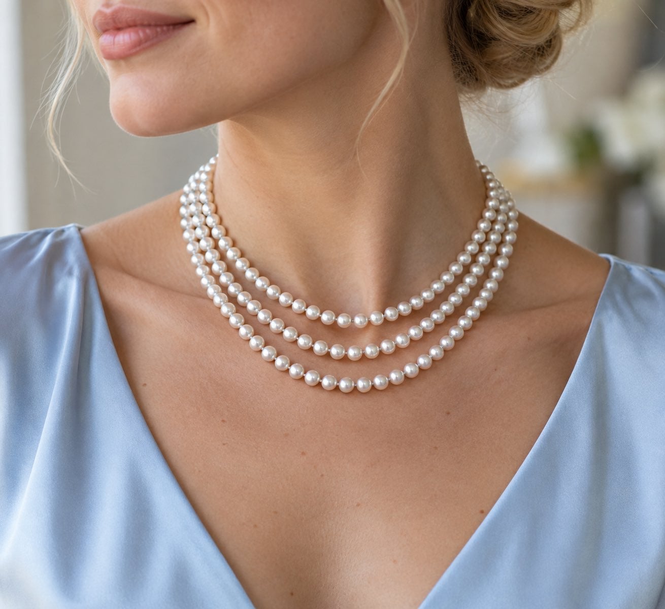 Triple Strand 6-6.5 mm Akoya Pearl Necklaces