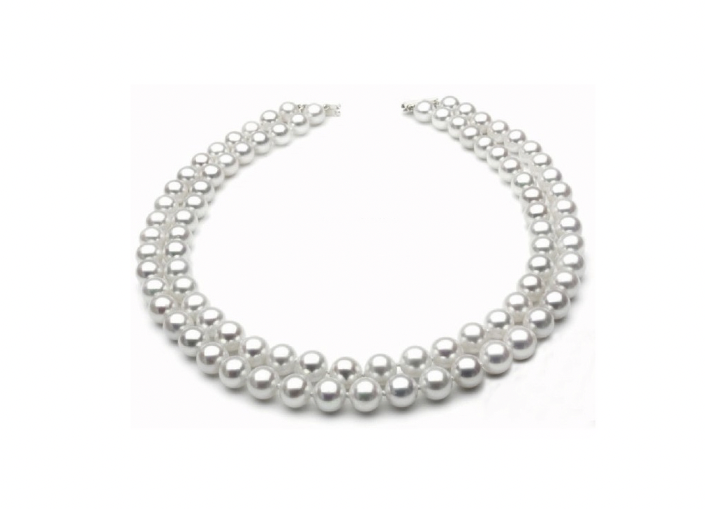 7-7.5 mm Double-Strand Akoya Pearl Necklace