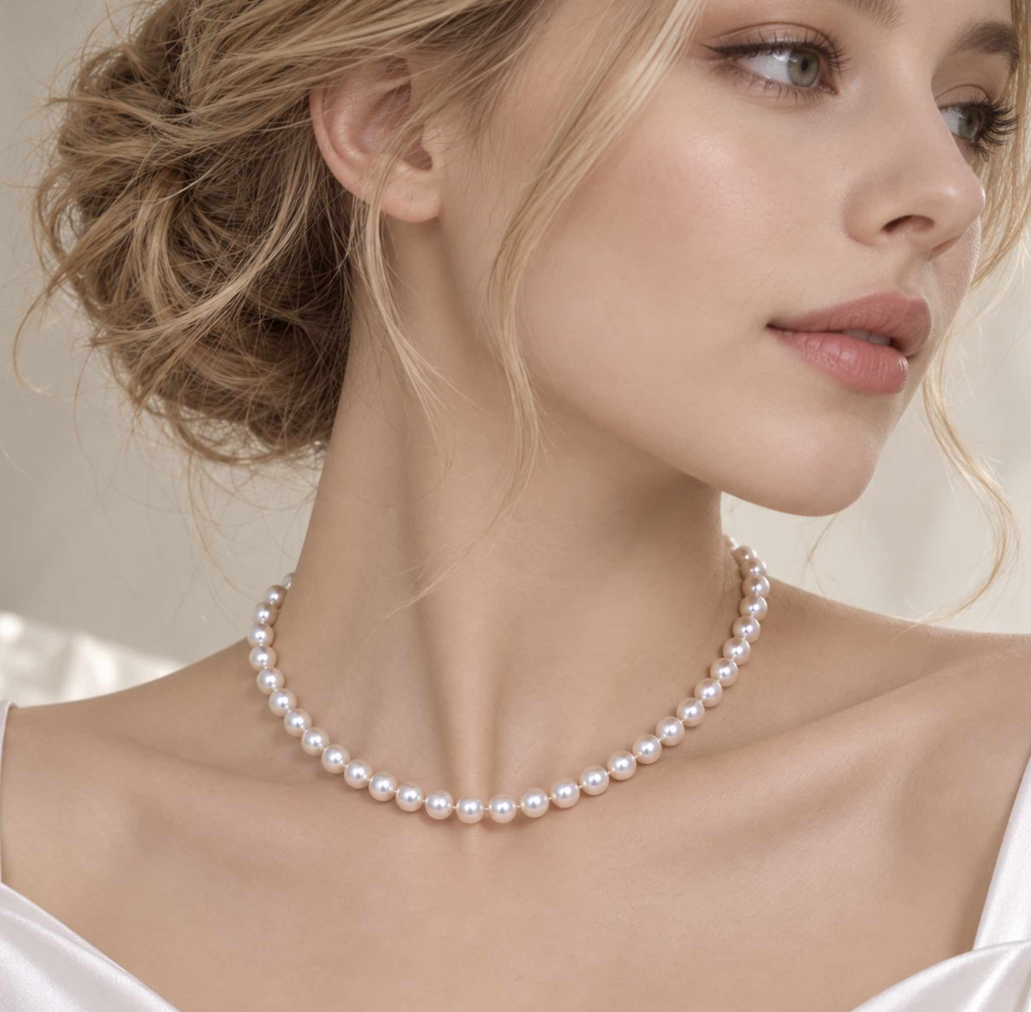 White Freshwater Pearl Necklace 6.5-7 mm AA+