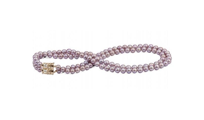 9-10 mm Double Strand Lavender Pearl Necklace