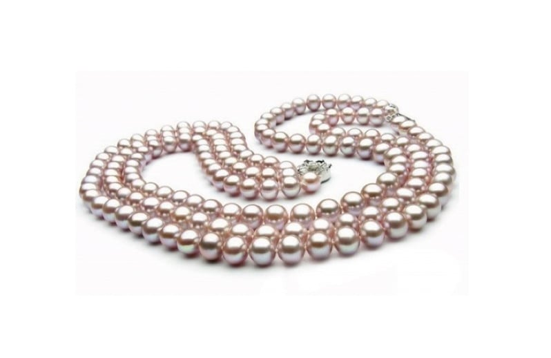 Triple Strand 6-7 mm Lavender Pearl Necklace
