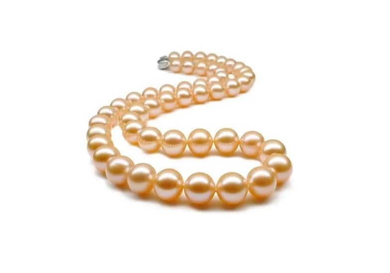 Pink/Peach Freshwater Pearl Necklace 8-9 mm AA+