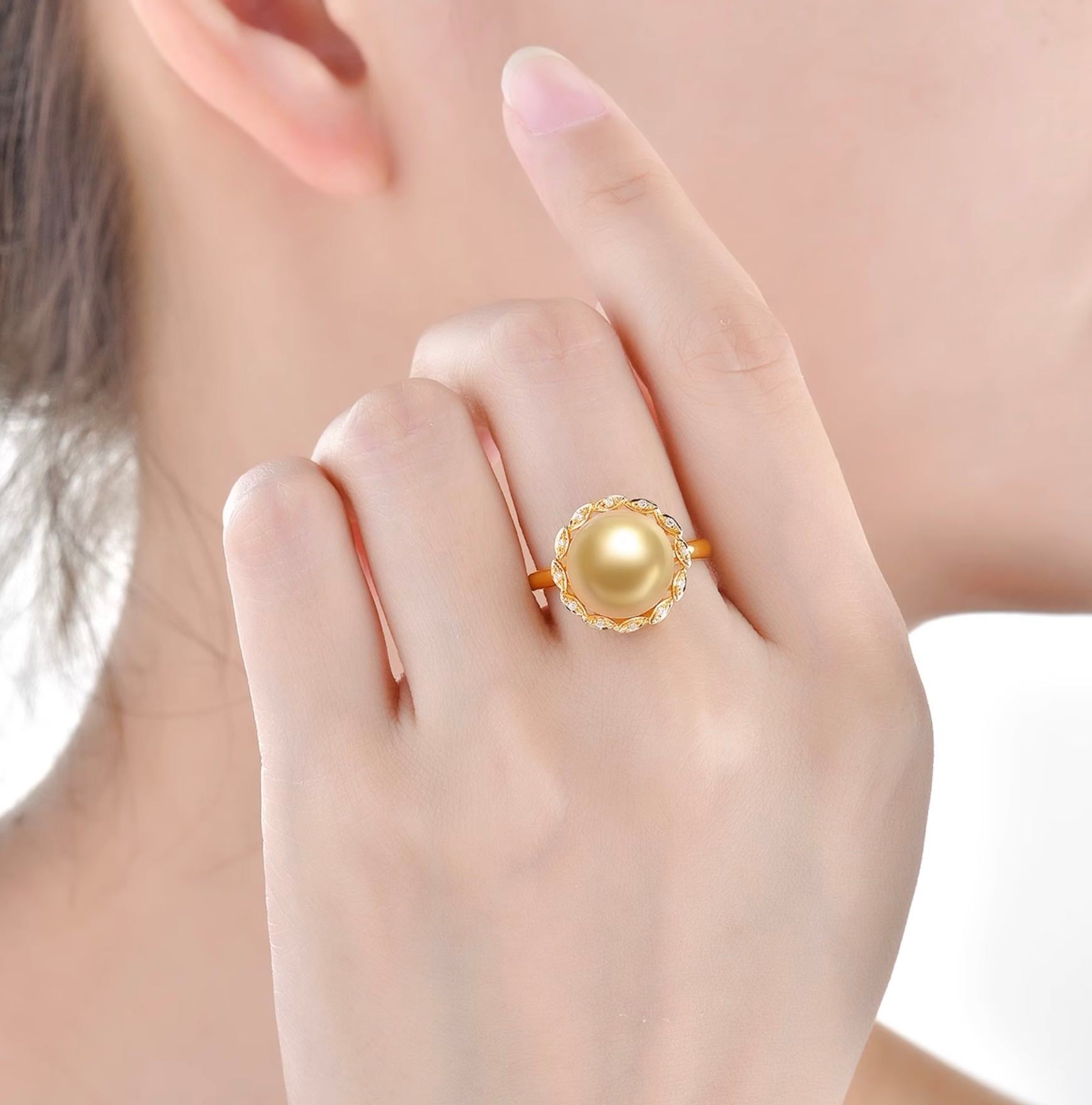 South Sea Pearl and Diamond Nora Ring