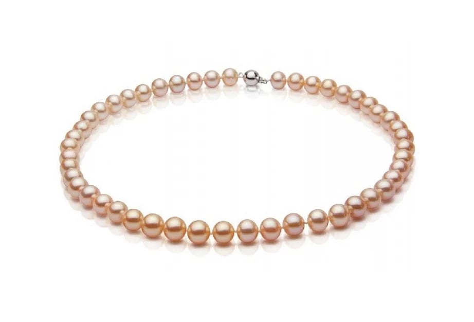 Pink/Peach Freshwater Pearl Necklace 6.5-7 mm AAA