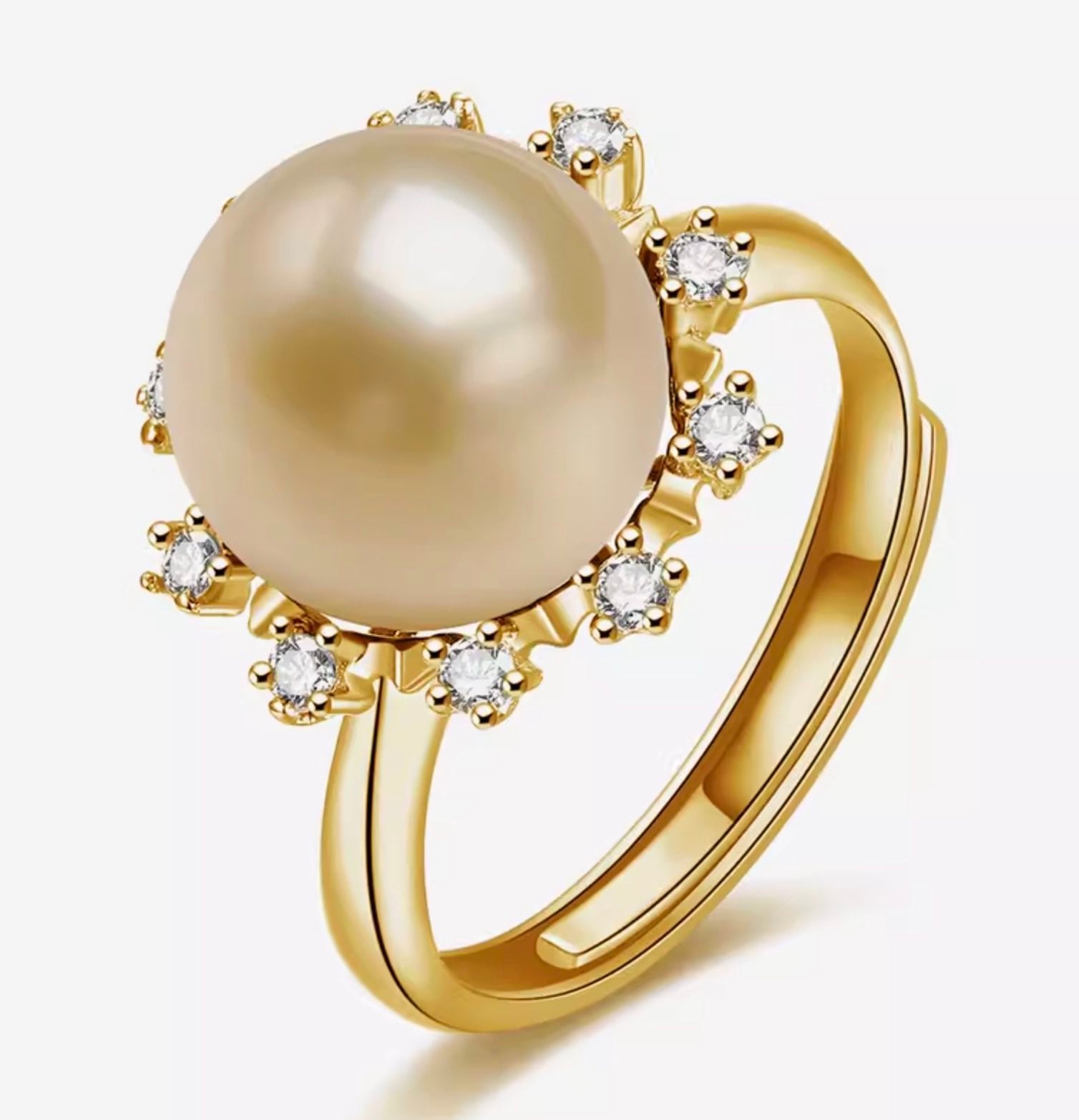 South Sea Pearl and Diamond Ring