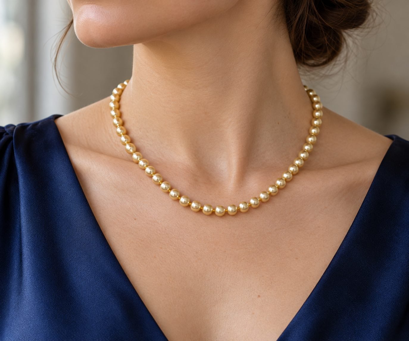 6-6.5 mm Golden Akoya Pearl Necklaces