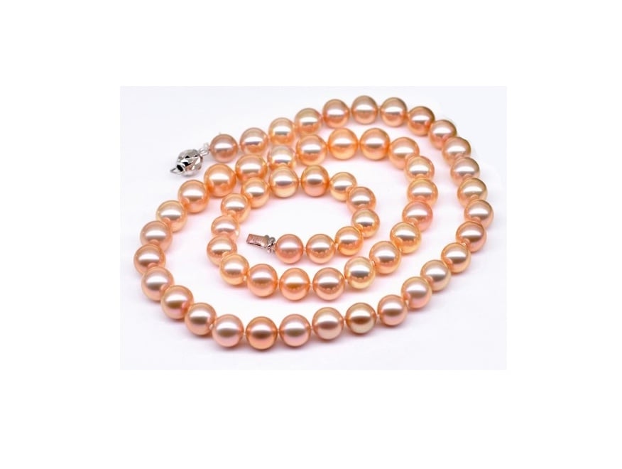 Pink/Peach Freshwater Pearl Necklace 7-8 mm AAA