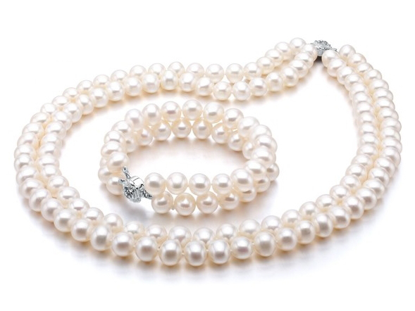 7-7.5 mm Double-Strand Akoya Pearls Set
