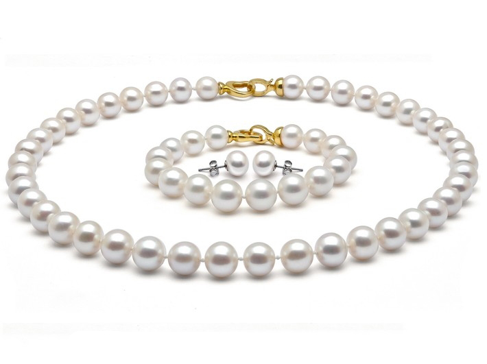 6-7 mm White Freshwater Pearl Set 14K Gold 6-7 mm White Freshwater Pearl Set 14K Gold