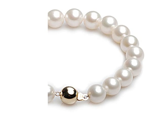 6-7 mm White Freshwater Pearl Set 14K Gold