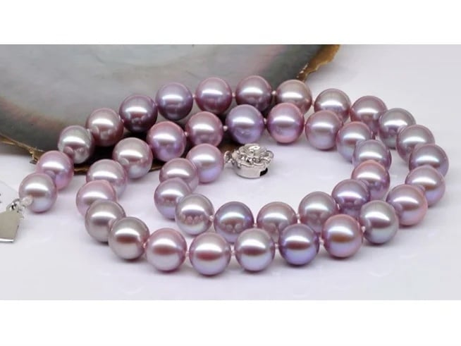 Lavender Freshwater Pearl Necklace 10-11 mm AAA