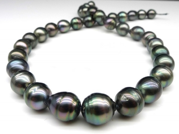 Natural Baroque Black Tahitian Pearl Necklace | eBay