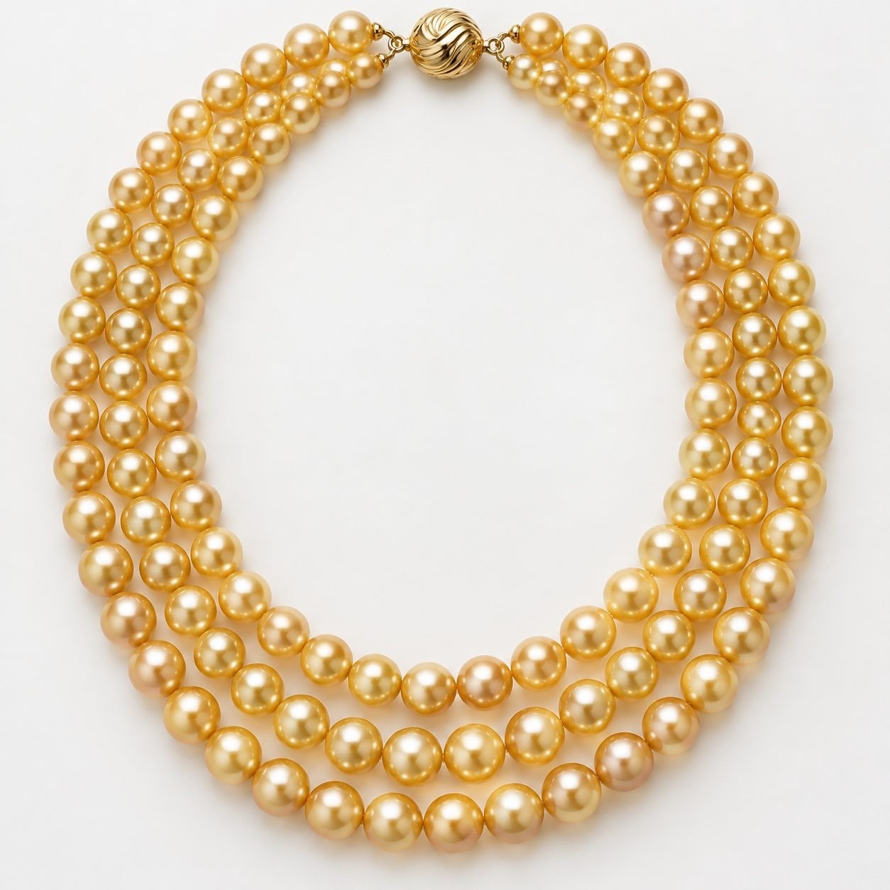 Triple Strand 8-8.5 mm Golden Akoya Pearl Strands