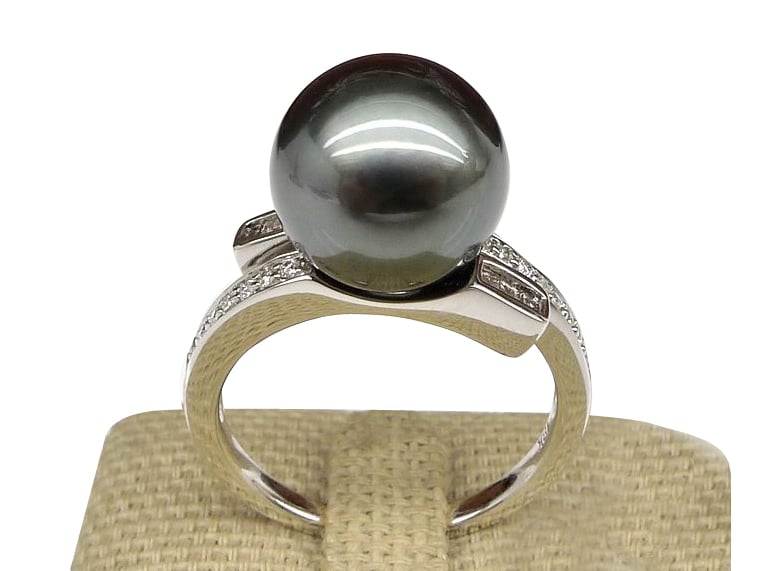 Millie Tahitian Pearl and Diamond Ring