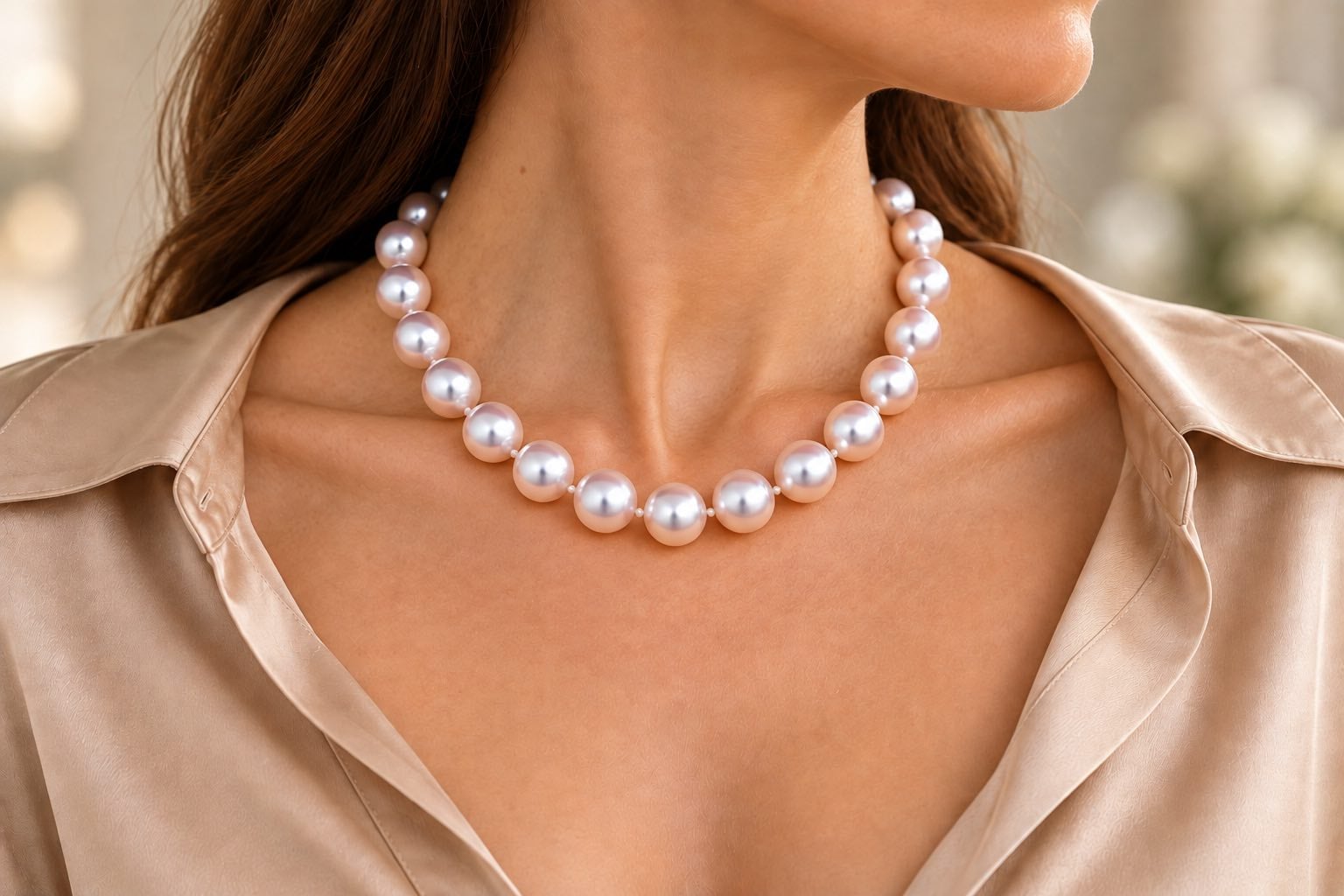 10-12 mm White South Sea Pearl Macy Necklace A+