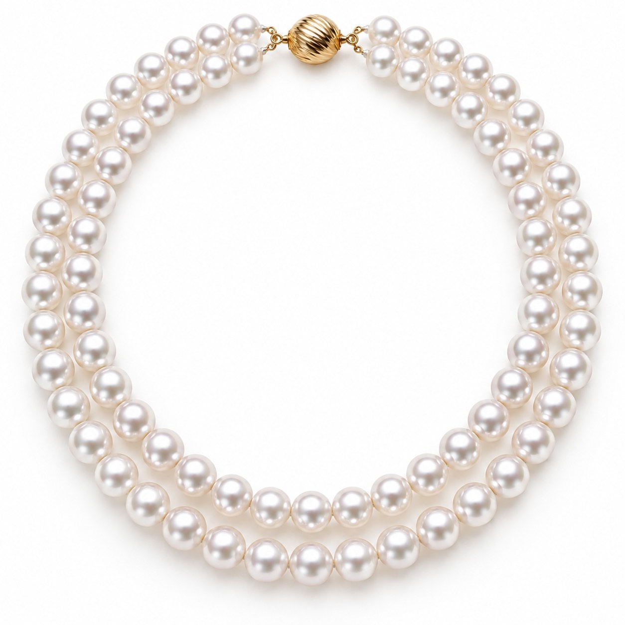 8.5-9 mm Double-Strand White Akoya Pearl Necklace