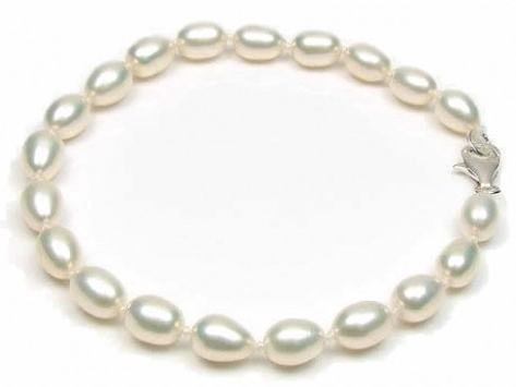White Freshwater Drop Pearl Bracelet