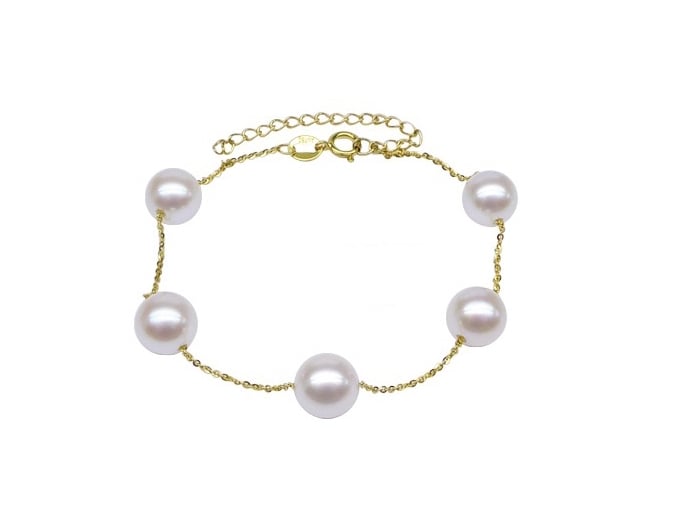 White South Sea Pearl Coraline Tincup Bracelet 18K Gold