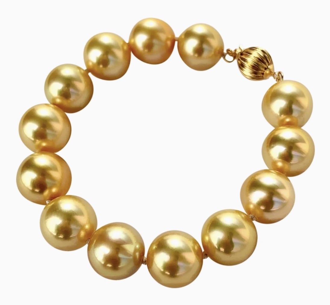 8-9 mm Golden South Sea Pearl Bracelet