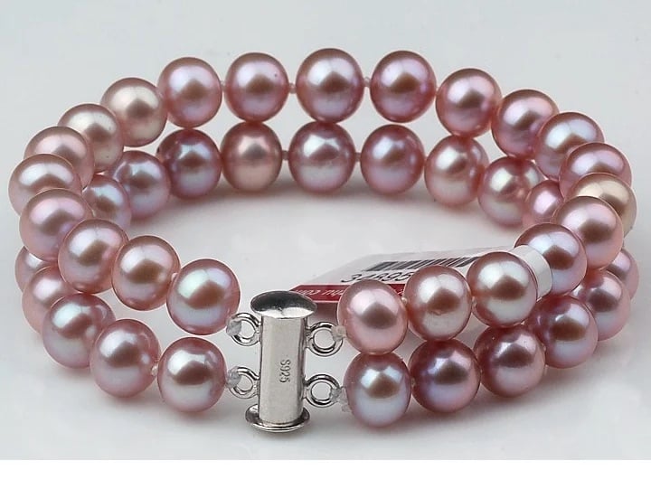 6-10 mm Lavender Double Strand Pearl Bracelet
