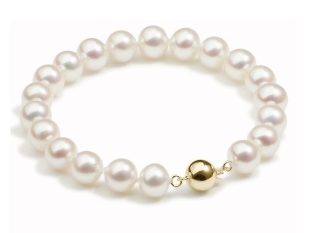 9-10 mm White Freshwater Pearl Bracelet