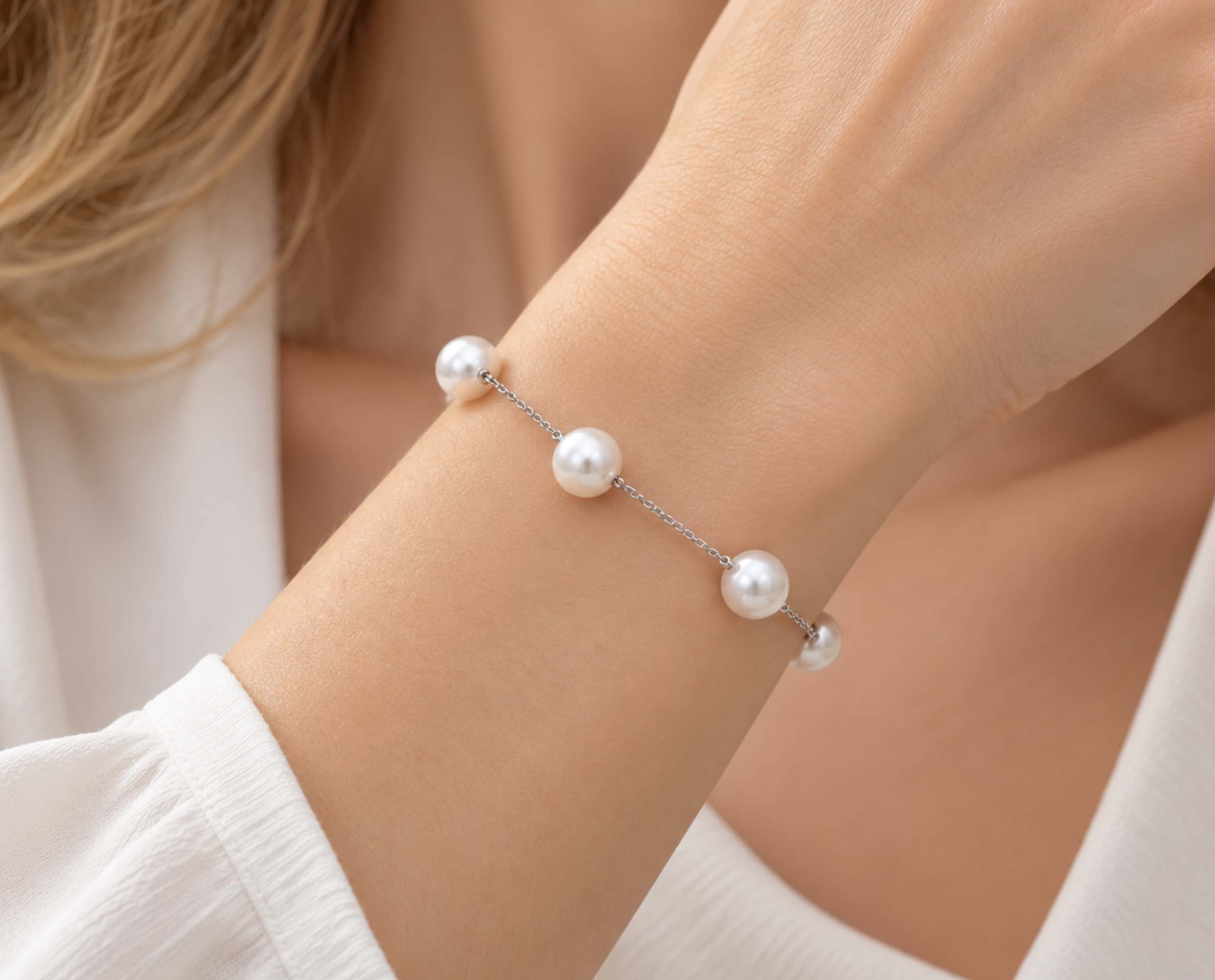 South Sea Pearl Estrella Tincup Bracelet on 18K Gold