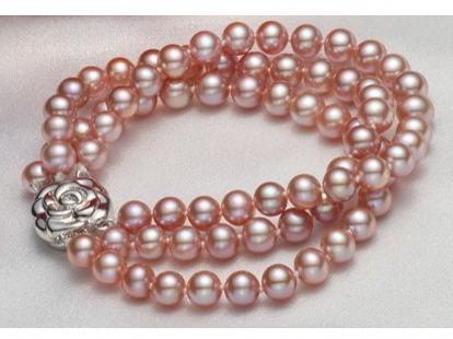 Triple-Strand 6-10 mm Lavender Pearl Bracelet