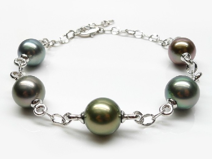 Round Tahitian Pearl Tincup Bracelet 14K/18K Gold