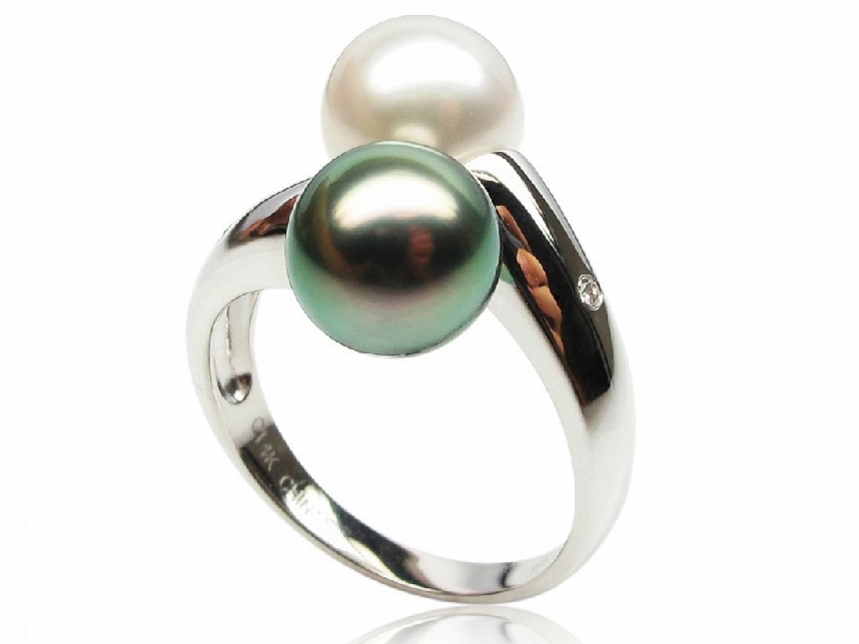 Tahitian & South Sea Pearl and Diamond Ring