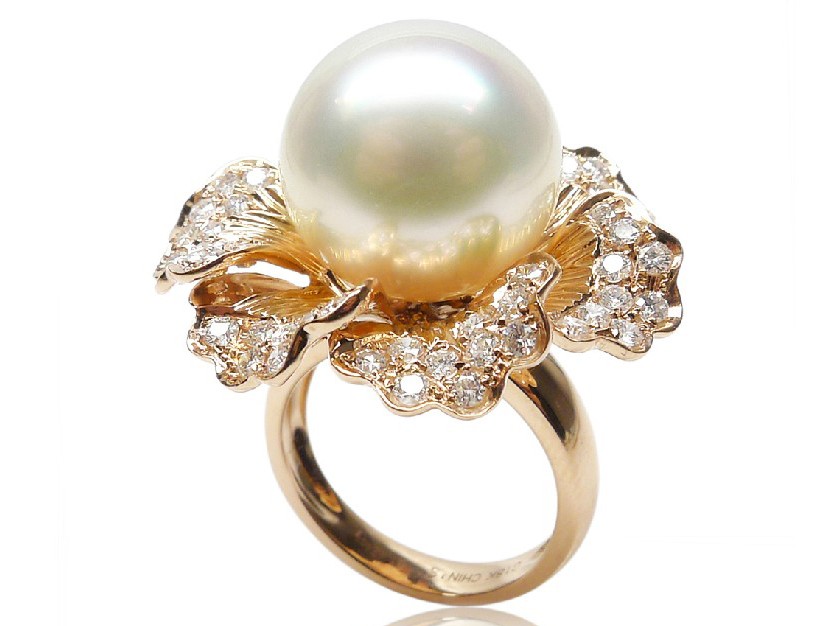 Eudora Collection South Sea Pearl & Diamond Ring