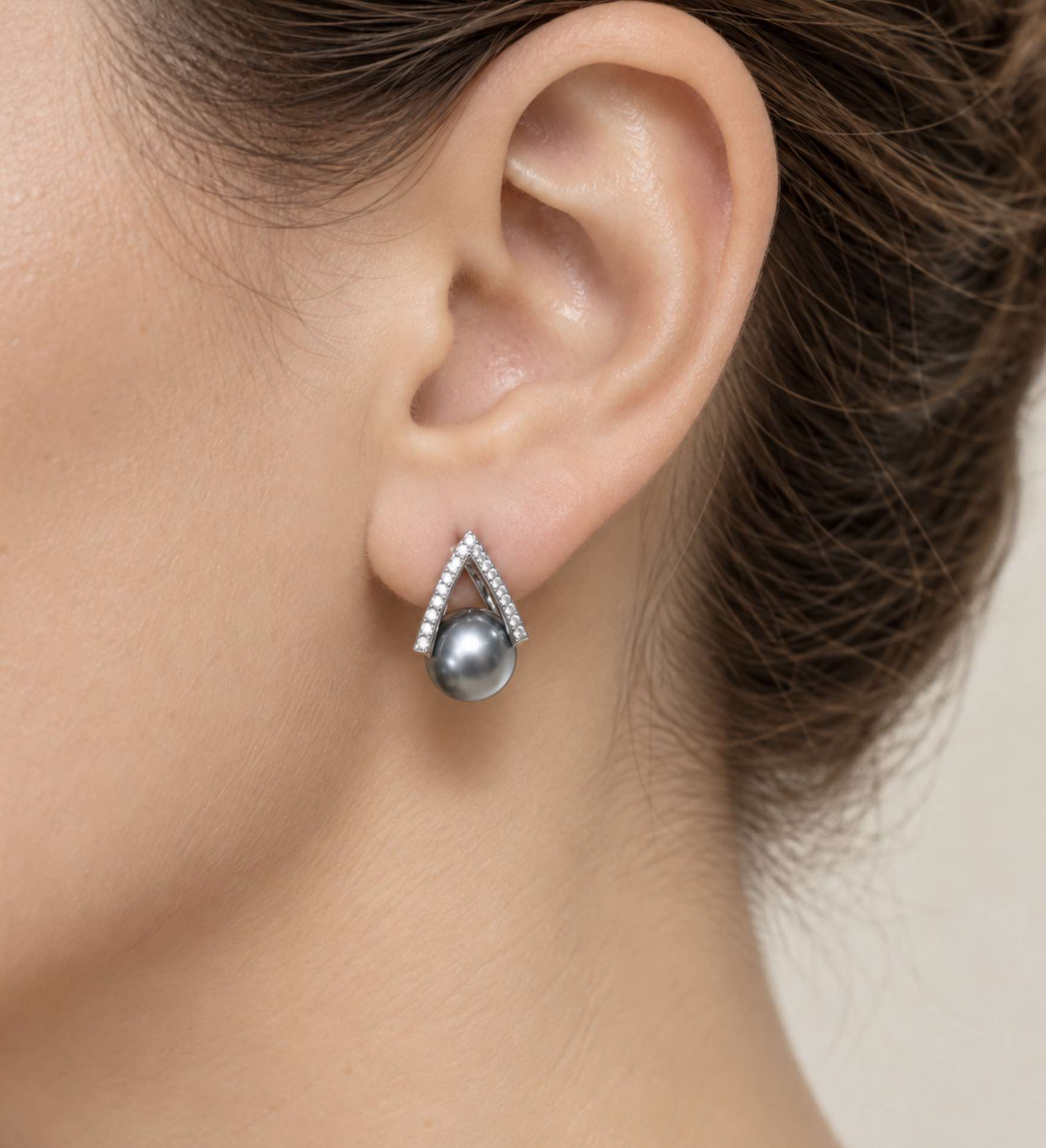 14K/18K Tahitian Pearl and Diamond Earrings