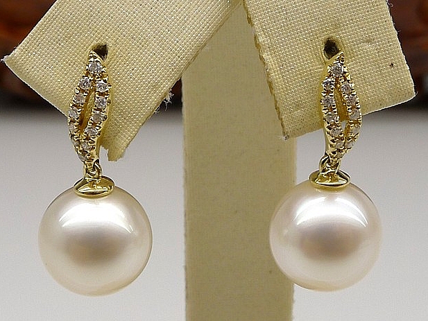 Basil South Sea Pearl & Diamond Earrings