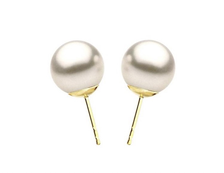 9-10 mm White South Sea Pearl Studs Earrings AAA