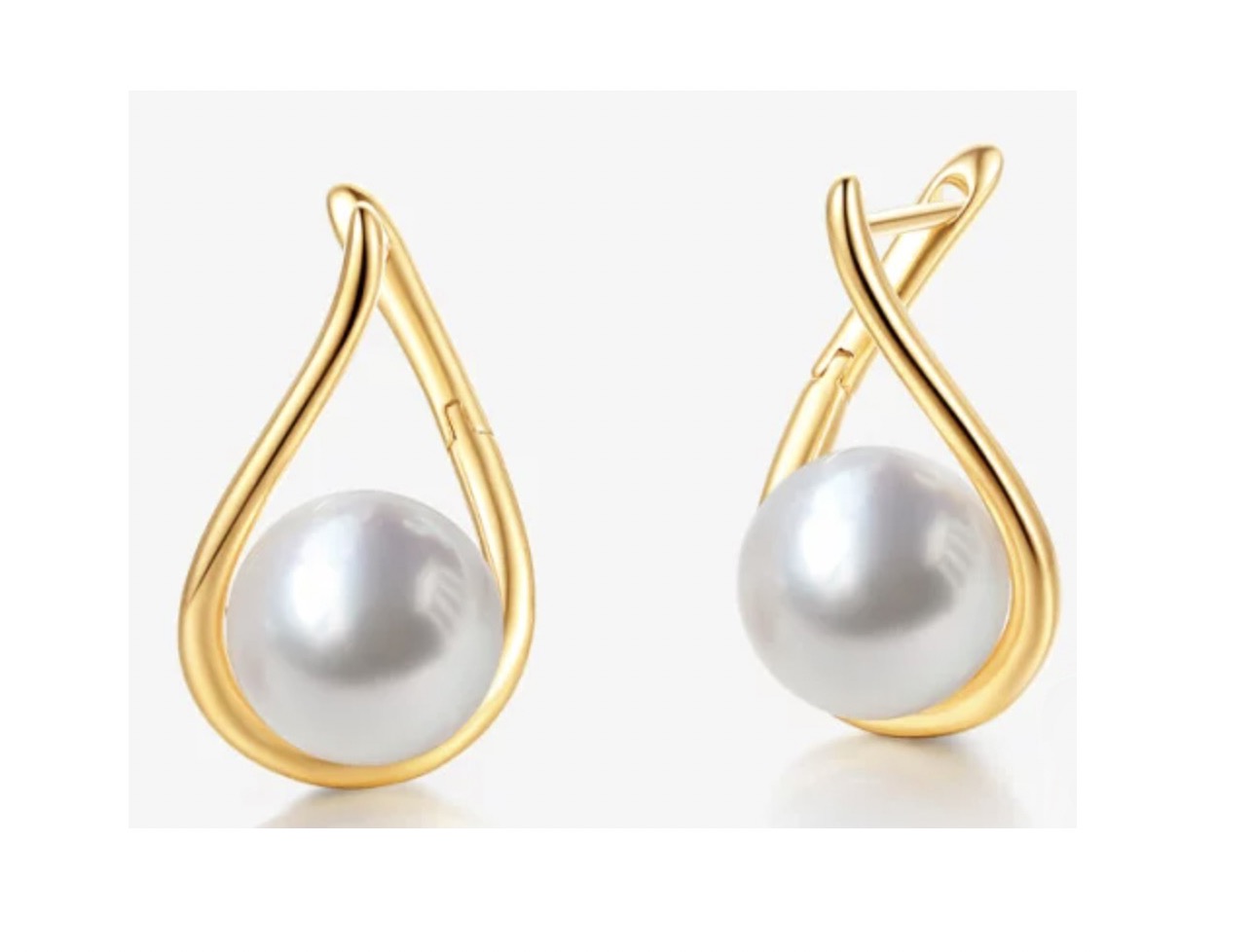 18K Gold South Sea Pearl Luna Earrings