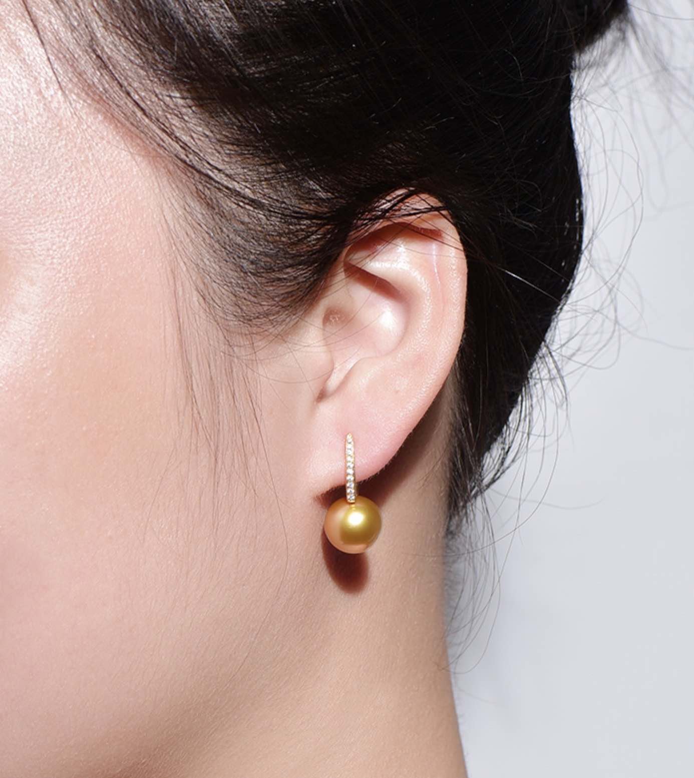 South Sea Pearl and Diamond Victoria Earrings