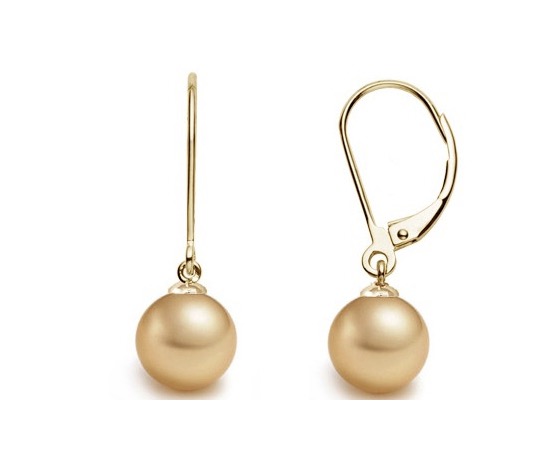 Margaret Golden South Sea Pearl Dangle Earrings