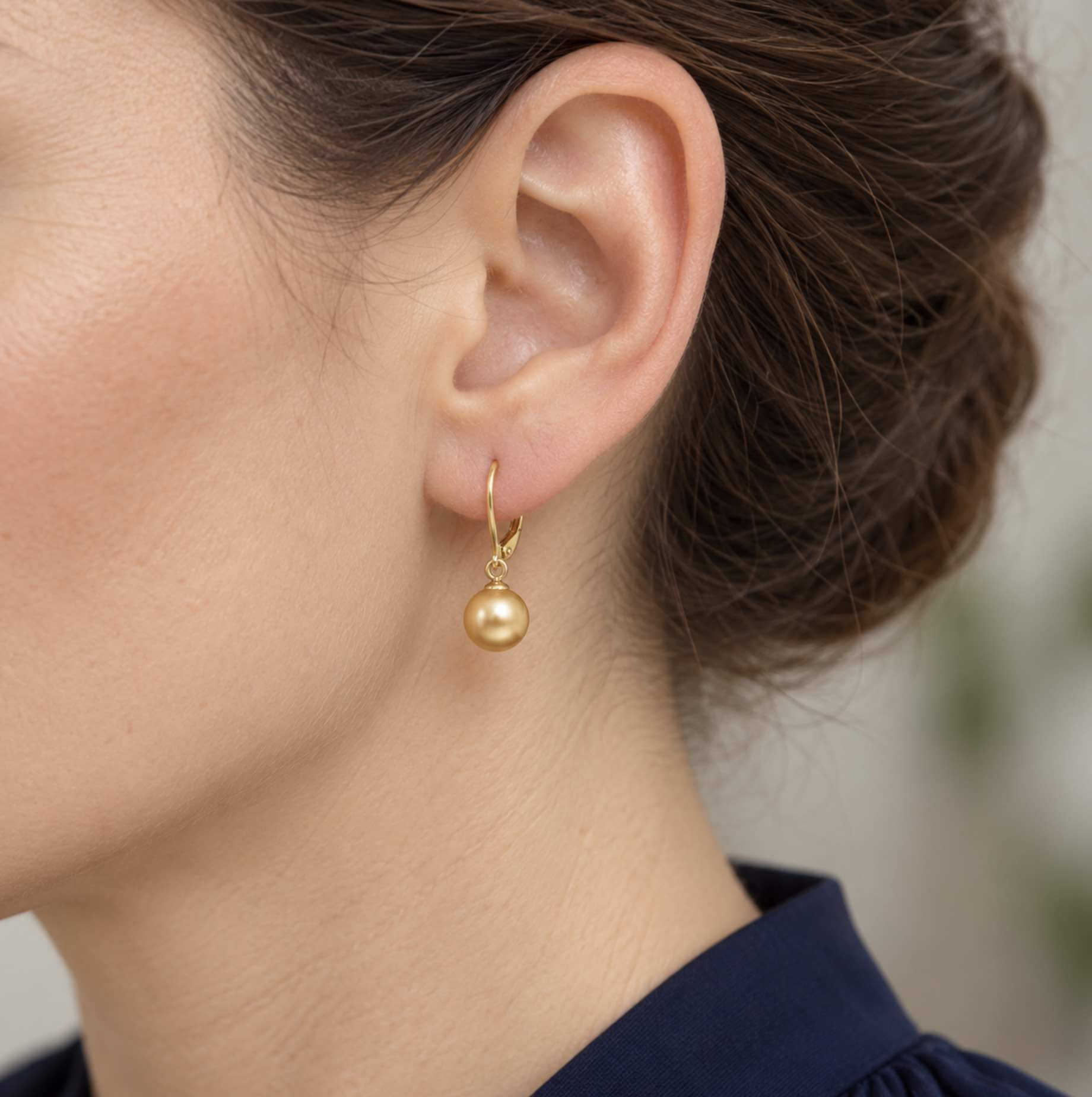Margaret Golden South Sea Pearl Dangle Earrings