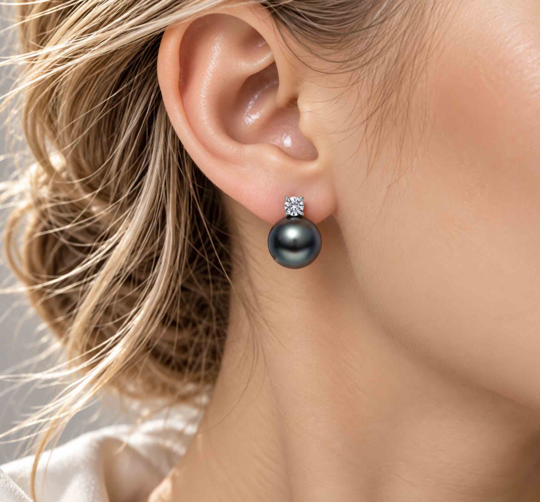 14K/18K Gold Tahitian Pearl Calvin Earrings