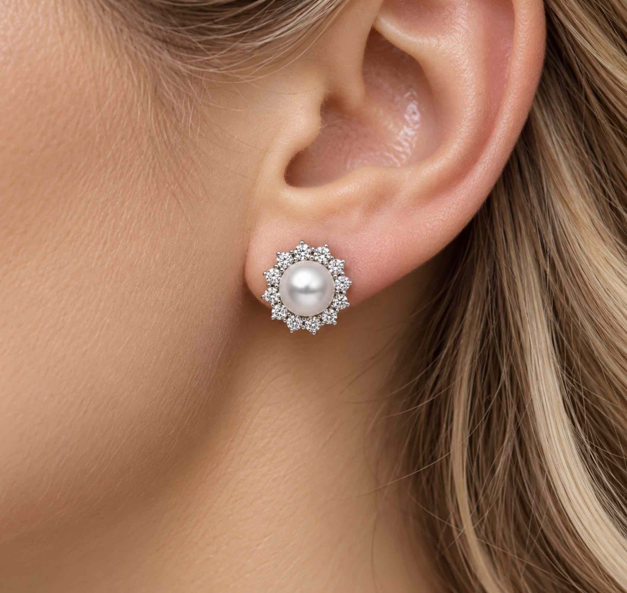 14K Gold South Sea Pearl and Diamond Paloma Earrings