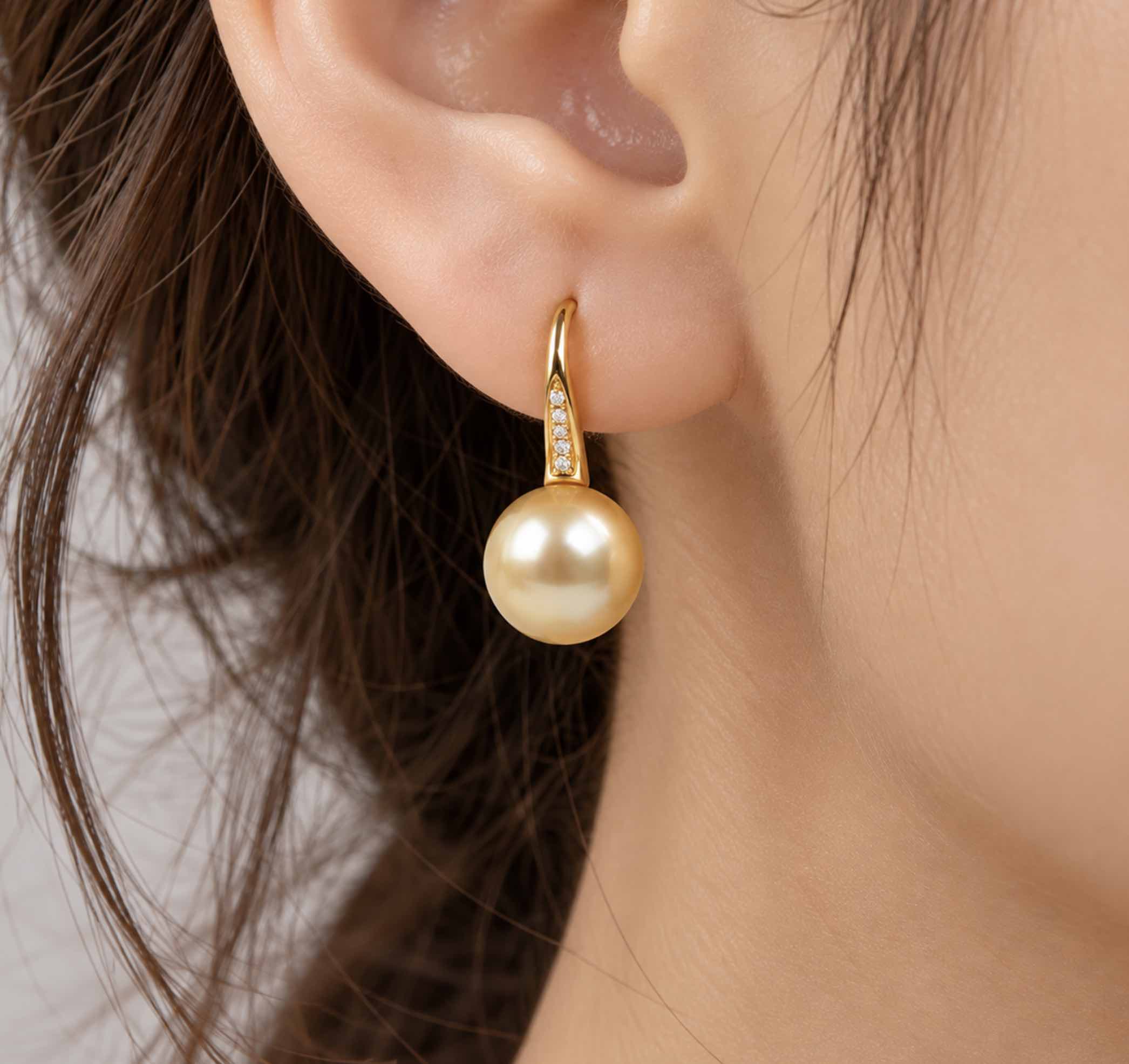 14K/18K Gold South Sea Pearl and Diamond Presley Earring