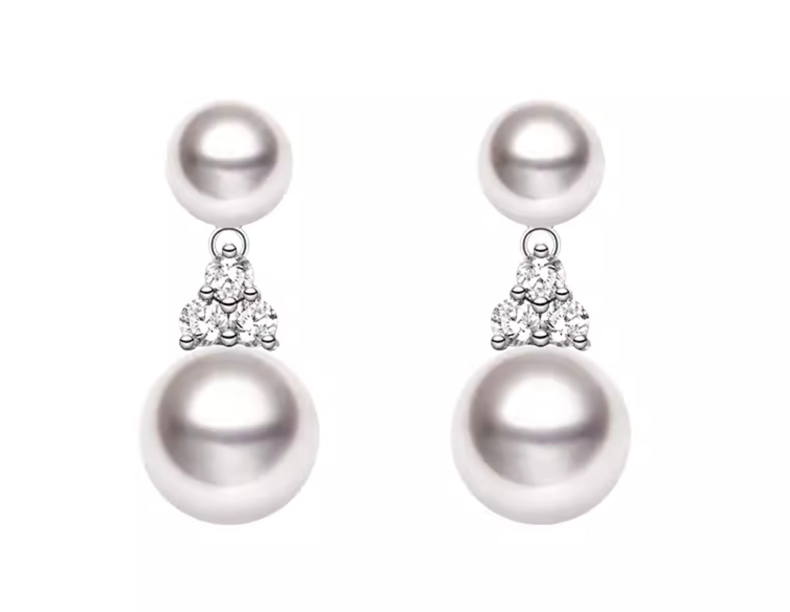 South Sea and Akoya Pearl and Diamond Scarlette Earrings