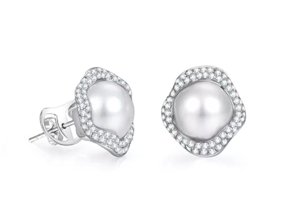 South Sea Pearl and Diamond Princess Earrings
