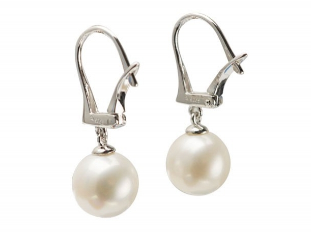 White Akoya Pearl Dangle Earrings