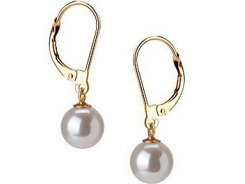 White Freshwater Pearl Dangle Earrings