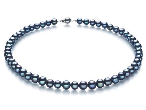 6-6.5 mm Black Akoya Pearl Necklace AA+/AAA