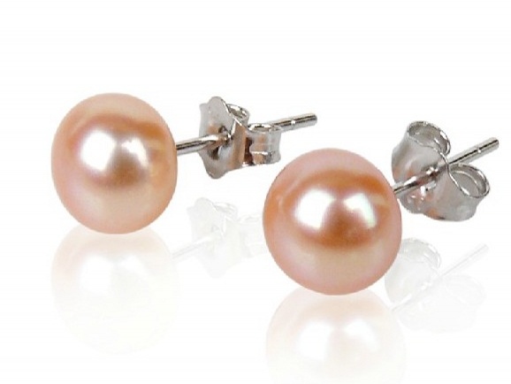 Pink Freshwater Pearl Earrings 5.0-6.0 mm AA+