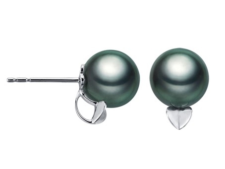 Heart-Shaped Tahitian Pearl Stud Earrings