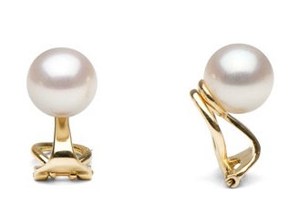 Clip-On Akoya Pearl Lacey Earrings